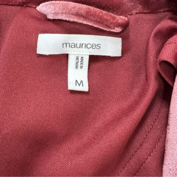 Maurices pink/red Velvet Suit Jacket with Oversized Fit - Picture 2 of 3